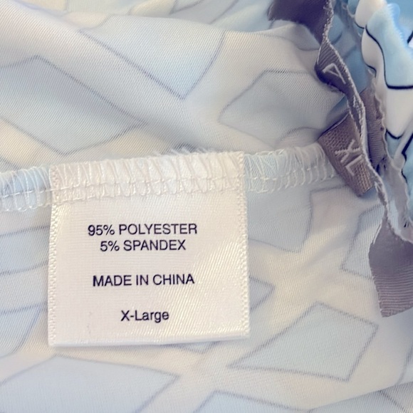 Women’s Via Ritina Blue & White Polyester & Spandex Lattice Print Pants Size XL - Picture 8 of 8